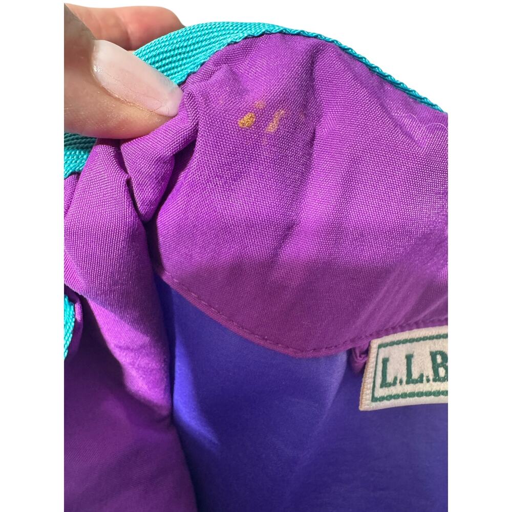 VTG L.L.Bean Anorak Windbreaker Jacket Womens L Purple Blue Quarter-Zip Retro - Picture 9 of 13